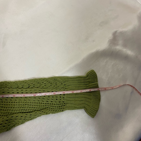 NEW Button down sweater ruffle sleeves M/L green - Picture 7 of 10